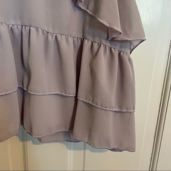 Purple Ruffle Mini Dress - Picture 5 of 6